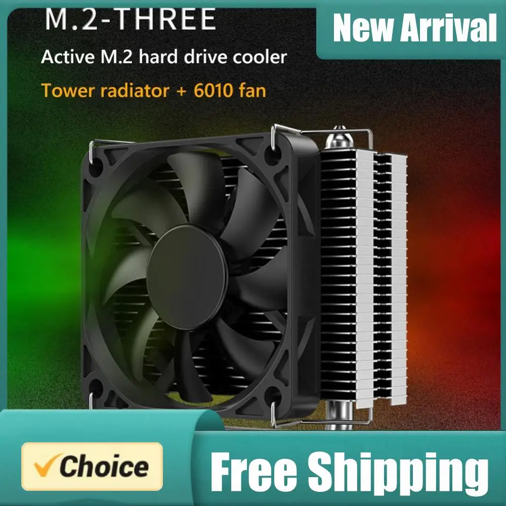 

Кулер для M.2 2280 SSD с вентилятором 6010, радиатор для твердотельного накопителя PCIe 4.0/5.0, термопрокладка для ПК