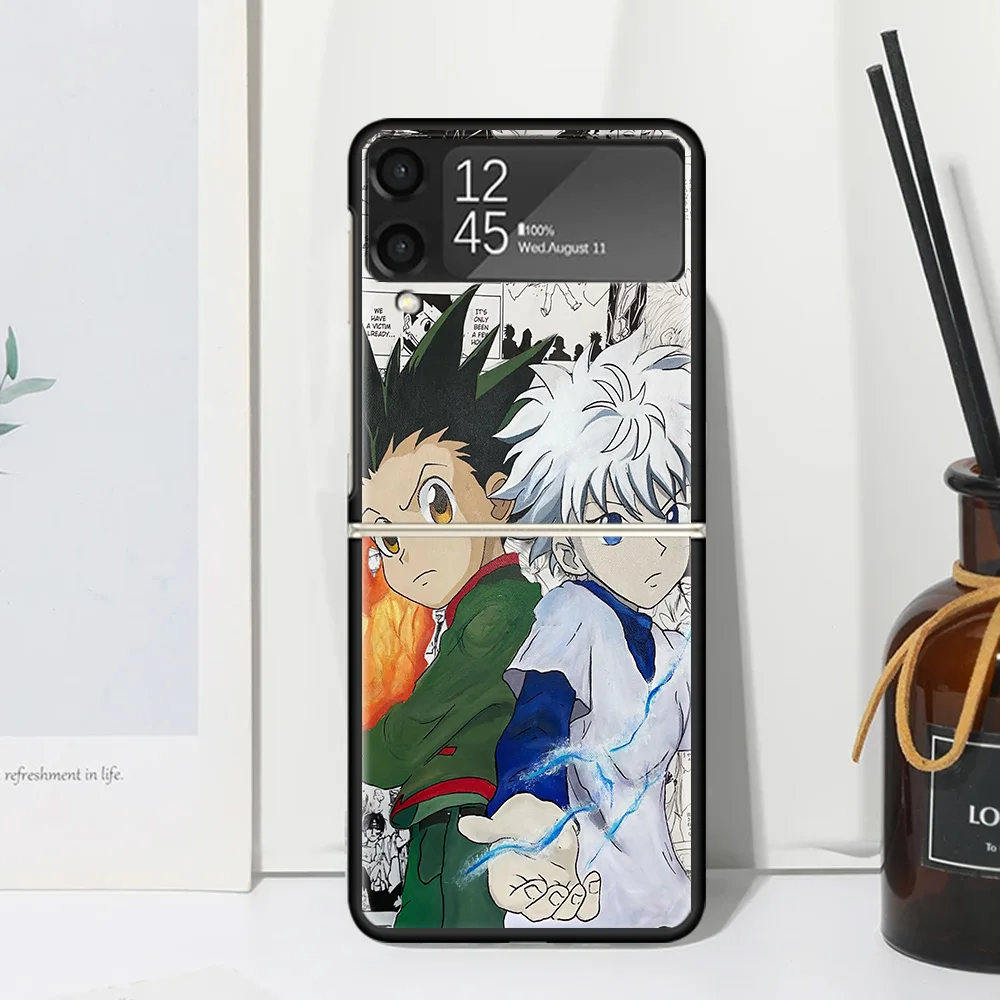 Anime Hunter HXH Phone Case For Samsung Galaxy Z Flip Zflip 6 Flip6 5 Flip5 4 Flip4 3 Flip3 5G Art Fundas Black Cover