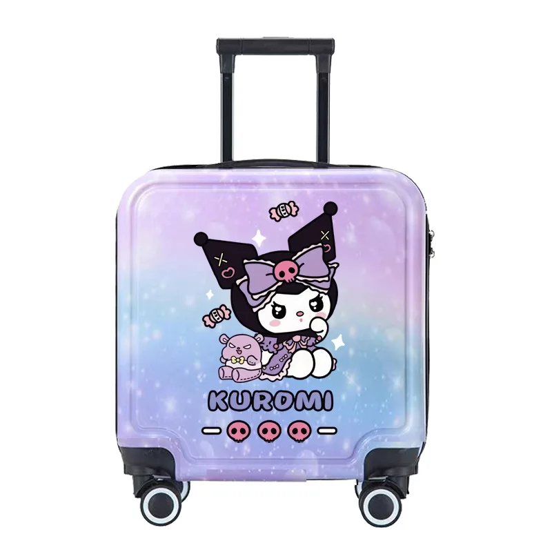 My Melody Kuromi Kleurverloop Trolley Case Lockbox Girl Sanrios Kawaii Cartoon Koffer Mute Universele Wiel Handbagage Koffer