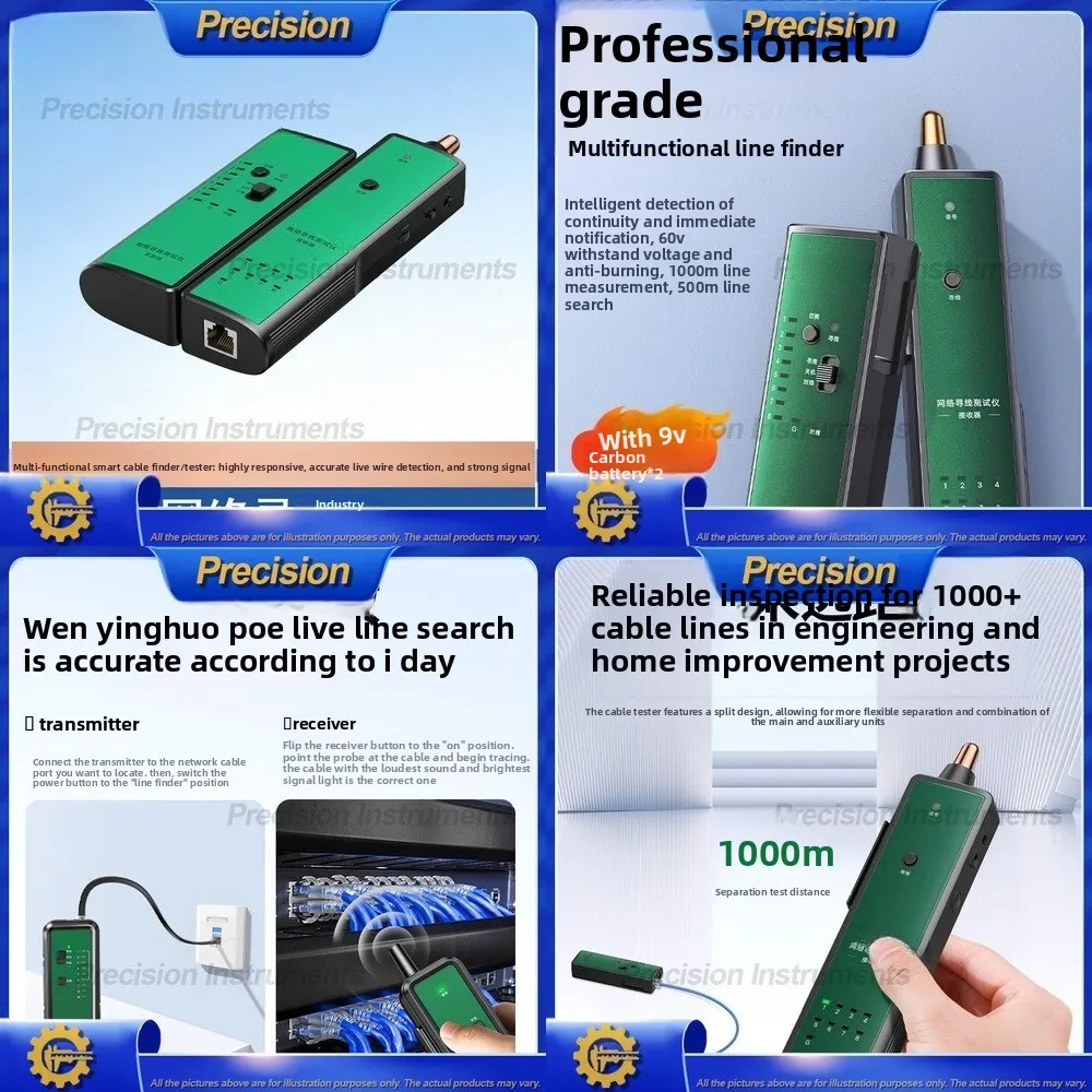 2026 Network Cable Tester with POE Detection Line Finder for Ethernet Port Testing and Wiring Identification