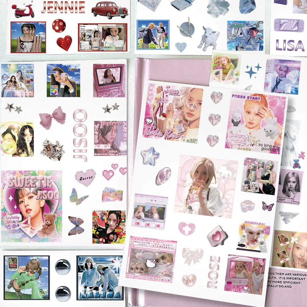 جديد K-POP مجموعة موسيقى البوب الكورية JISOO JENNIE ROS É LISA الأمتعة على ظهره ملصقات بطاقات موضوع هدايا مهرجان الحفلات