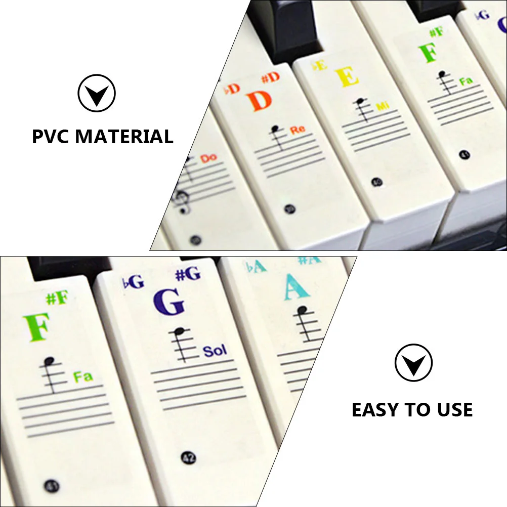 

3 pcs Piano Keyboard Stickers Waterproof Durable Decals Fit Most Pianos Easy Install Remove Thin Design Introductory Accessories