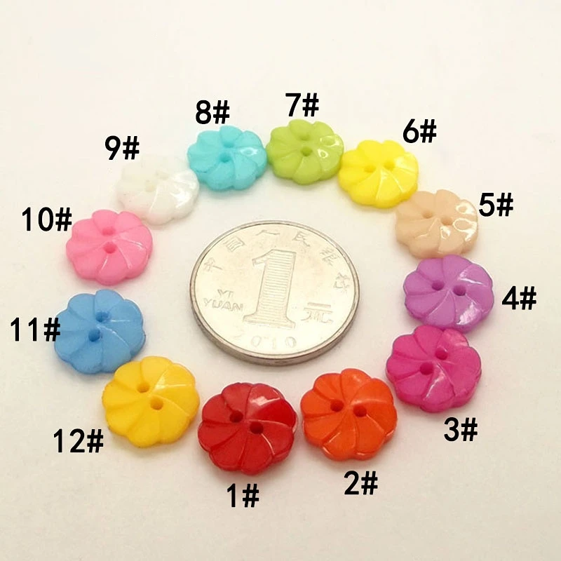 13mm Plastic Buttons 2-Holes Flower Decorate  sewing supplies  vintage buttons  buttons for clothing diy  accesorios de costura