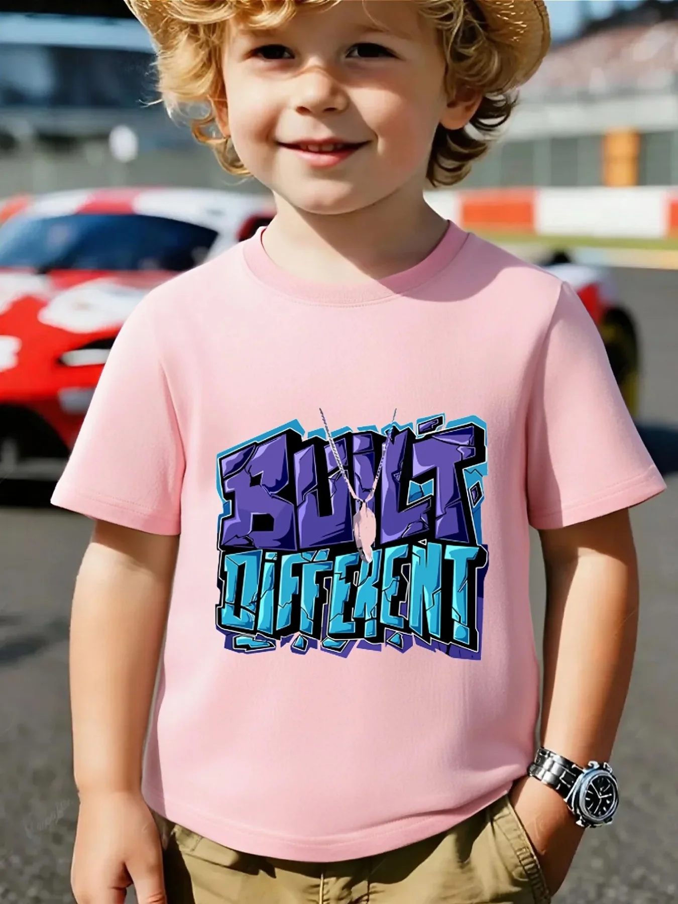 Built Different Graffiti Letter Family Matching T Shirt Boys Girls Short Sleeve Summer Crew Neck Parent Child Street Casual Tops