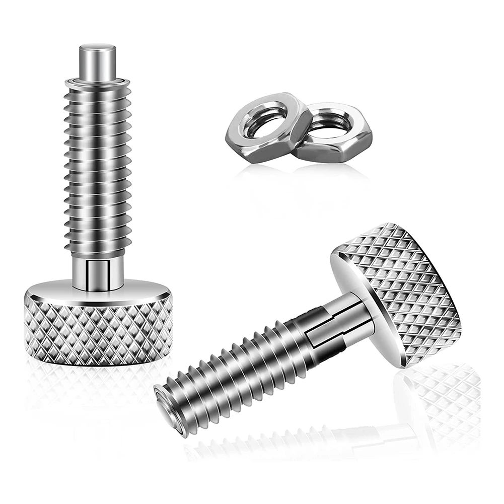 2 Pcs Hand Retractable Spring Plunger Stainless Steel Lock Out M6 Type Quick Release Pins for Rolling Toolbox Packout