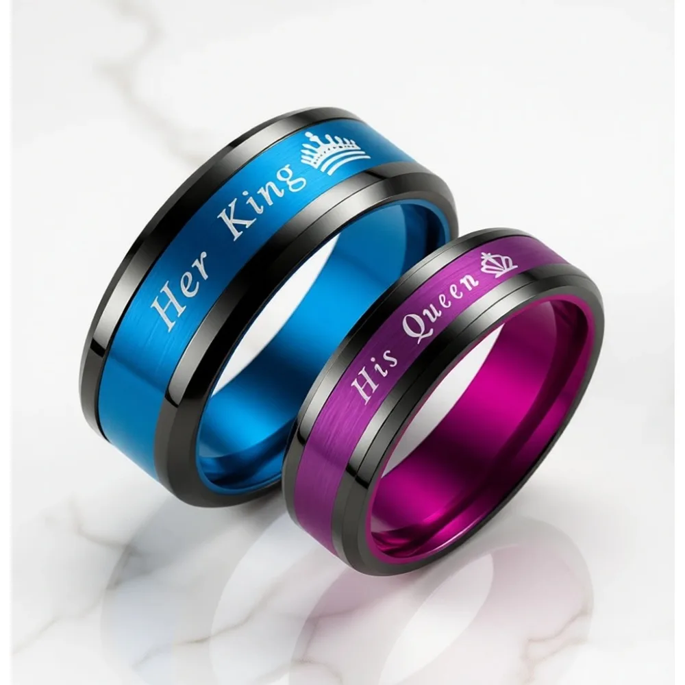 

Парные кольца для влюбленных из нержавеющей стали: обручальные, помолвочные, кольца-обещания для двоих