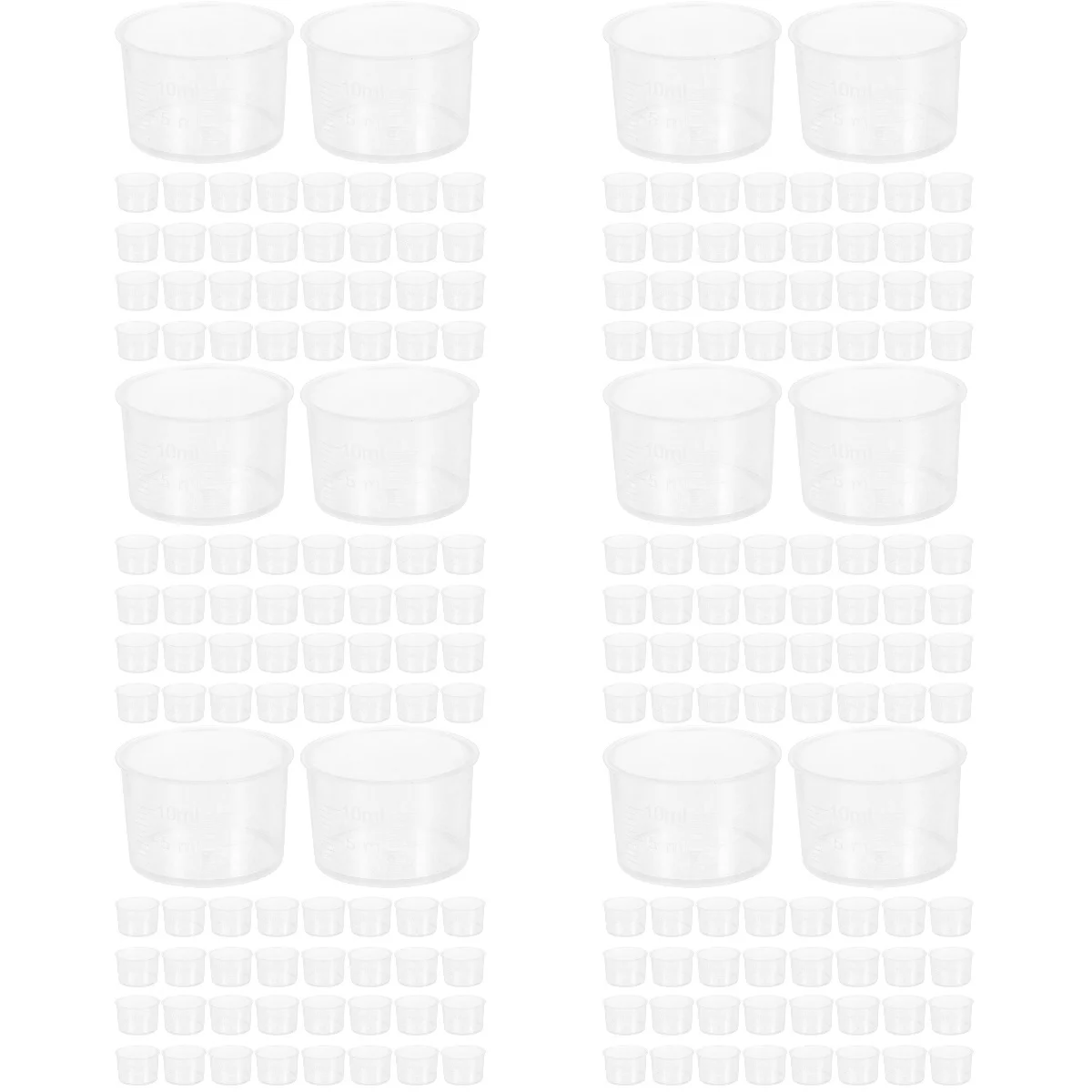 

6pcs 6 Count Measureing Cups Kitchen Measuring Tool Graduated Clear Scale Liquid Transparent