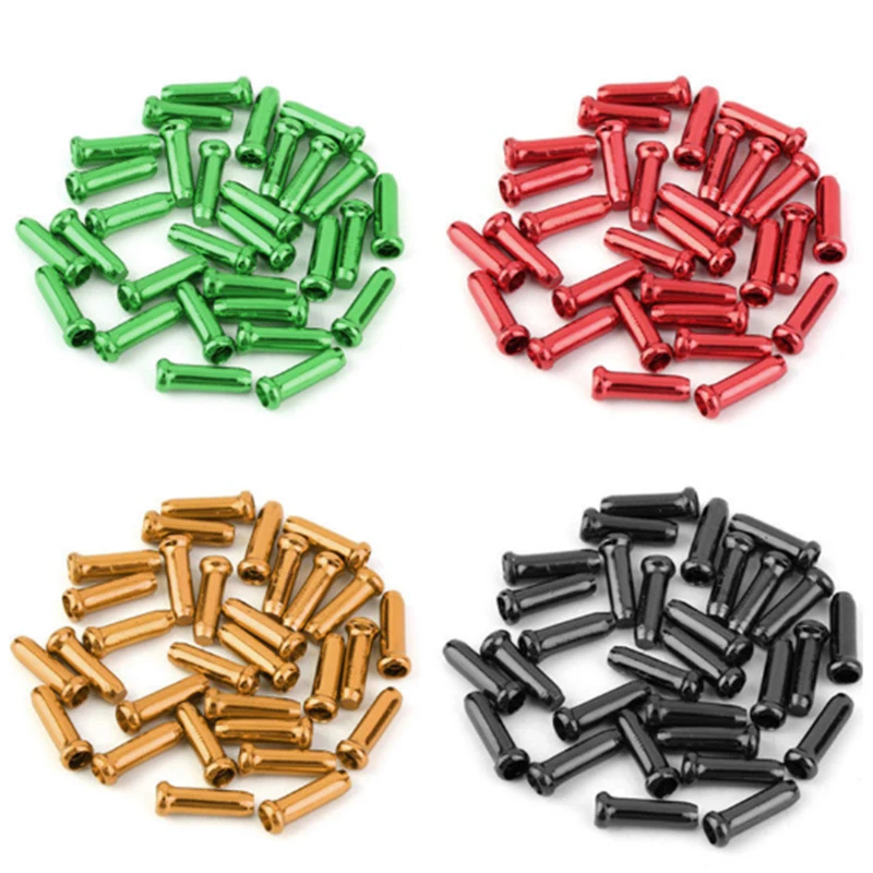 50PC Bicycle Brake Wire End Caps Road Mountain Bike Brake Cable Cap Bike Brake Shift Derailleur Cable Cap Bicycle Part