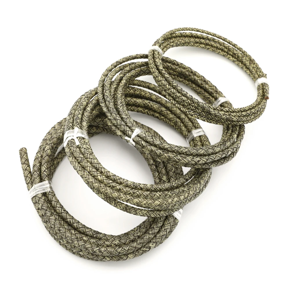 2 Meter 3/4/5/6mm Retro Runde Lederschnur Geflochtenes Echtleder-Armband Zubehör Seil DIY Halsketten- und Armbandherstellung – Detail 4