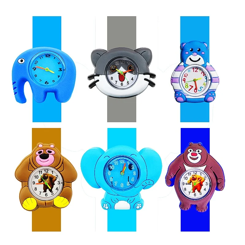 Children's Favorite Gift Boys Digital Watch Cartoon Elephant Bear Toy Kindergarten Prize Gift 3-14 Years Old Kids Watches Clock