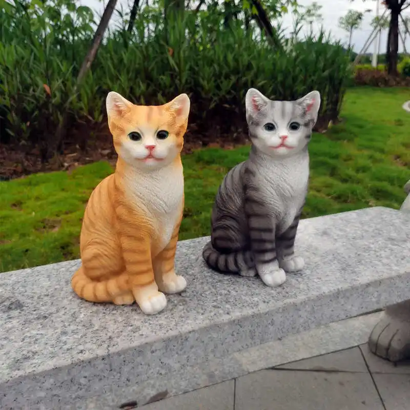 

Kitten Cute Animal Garden Outdoor Courtyard Home Decoration Balcony Gardening Animal Room Crafts Decorative Home Accessories