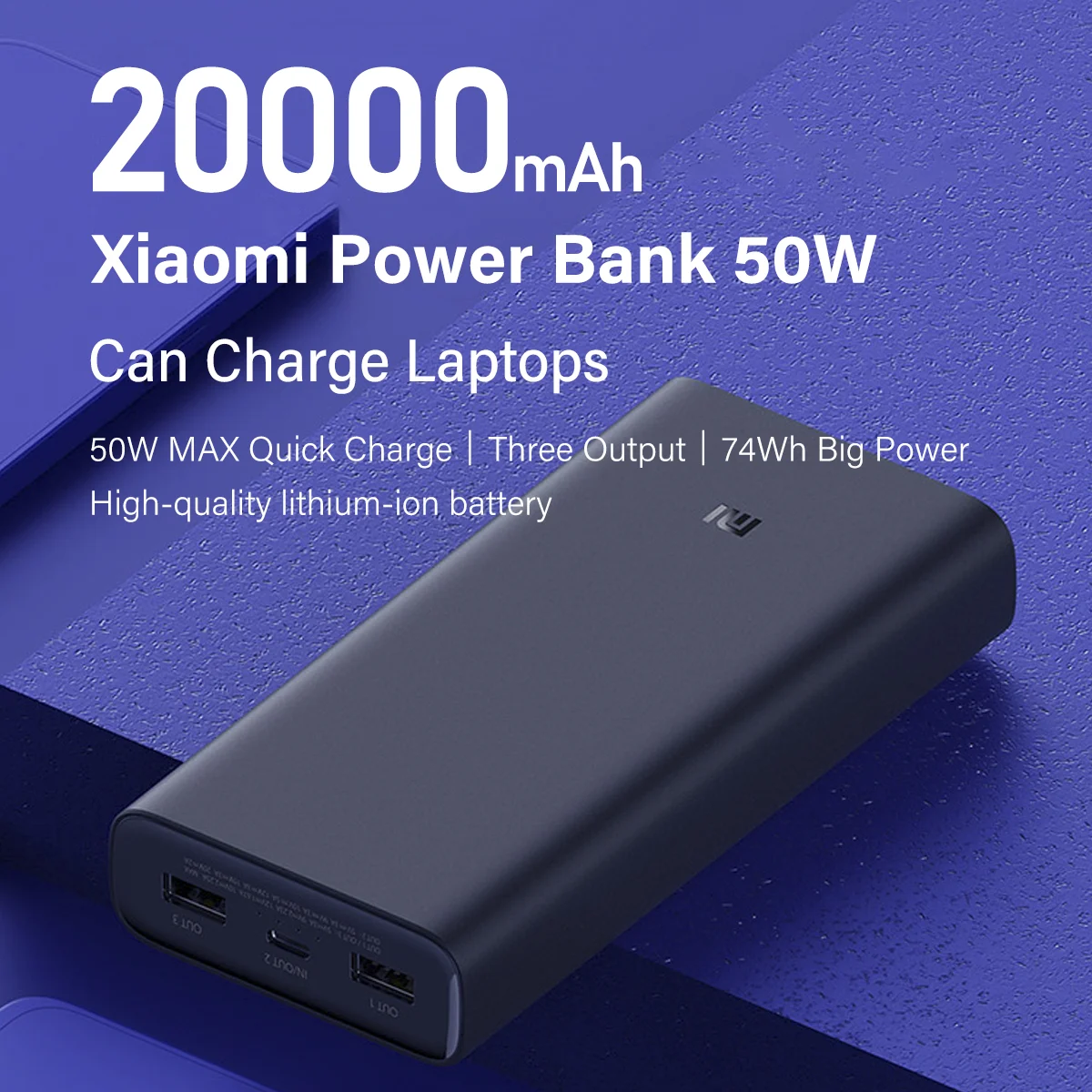 Xiaomi PowerBank 3 20000mAh 50W PB200SZM USB Type C Fast Charging Version Portable 20000 mAh External Battery Powerbank