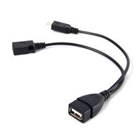 1Pc 2 In 1 OTG Micro USB Host Power Y Splitter USB Adapter To Micro Connected With External Power Supply