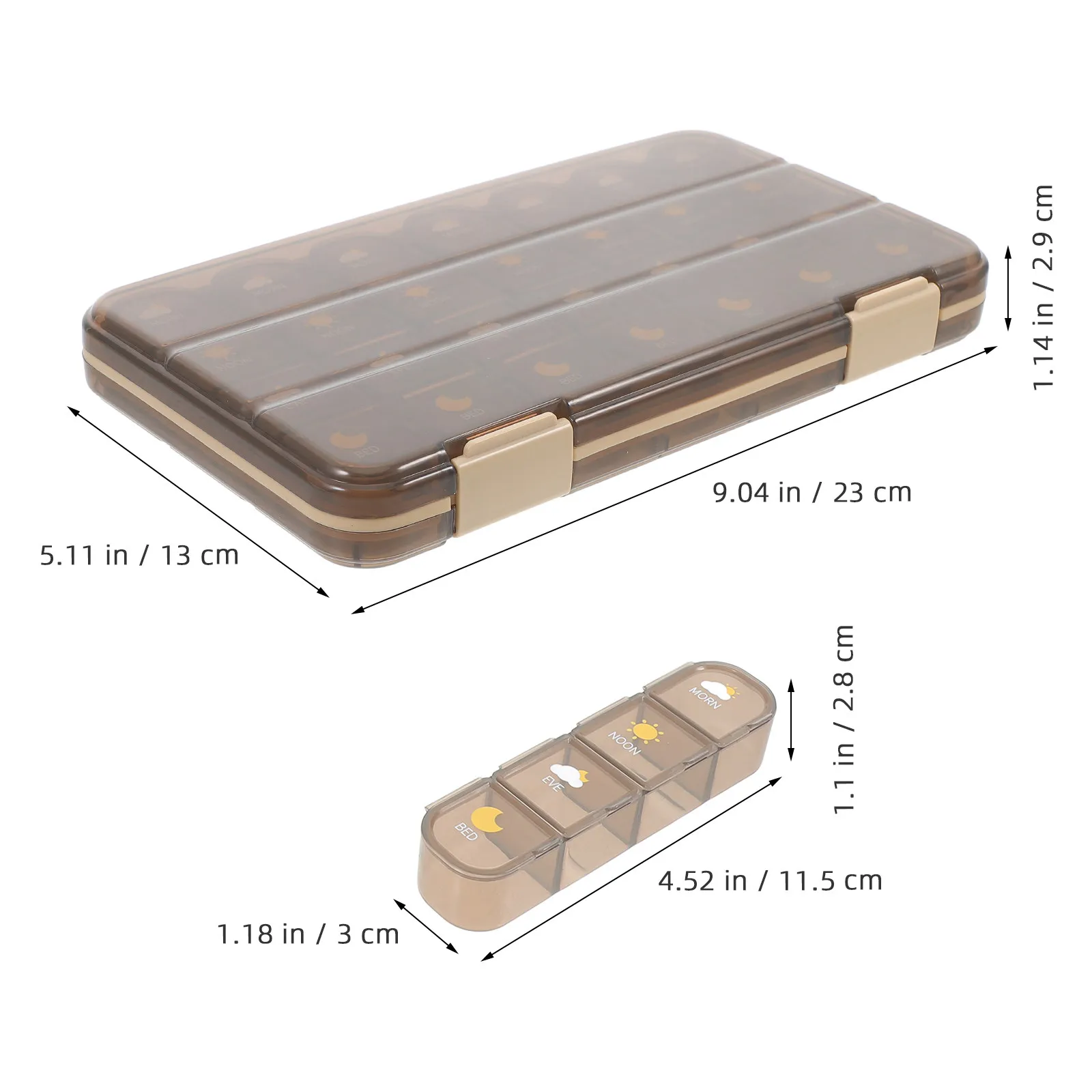 Medicine Case Portable Small Compartments Travel Sealed Organizer Compact Daily Pill Storage Box Travel Medicine Box