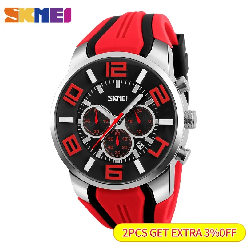 SKMEI 9128 Waterproof Sport Watch Relogio Masculino  Quartz Watches Men Fashion Casual Wristwatches