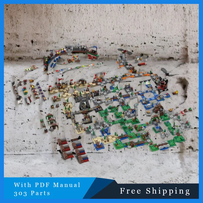 303 PCS Gioco Tribe Espansione Diagramma Creativo Modulare MOC Building Block Modello FAI DA TE Combinazione Di Puzzle Giocattolo A Sorpresa Regalo Di Compleanno