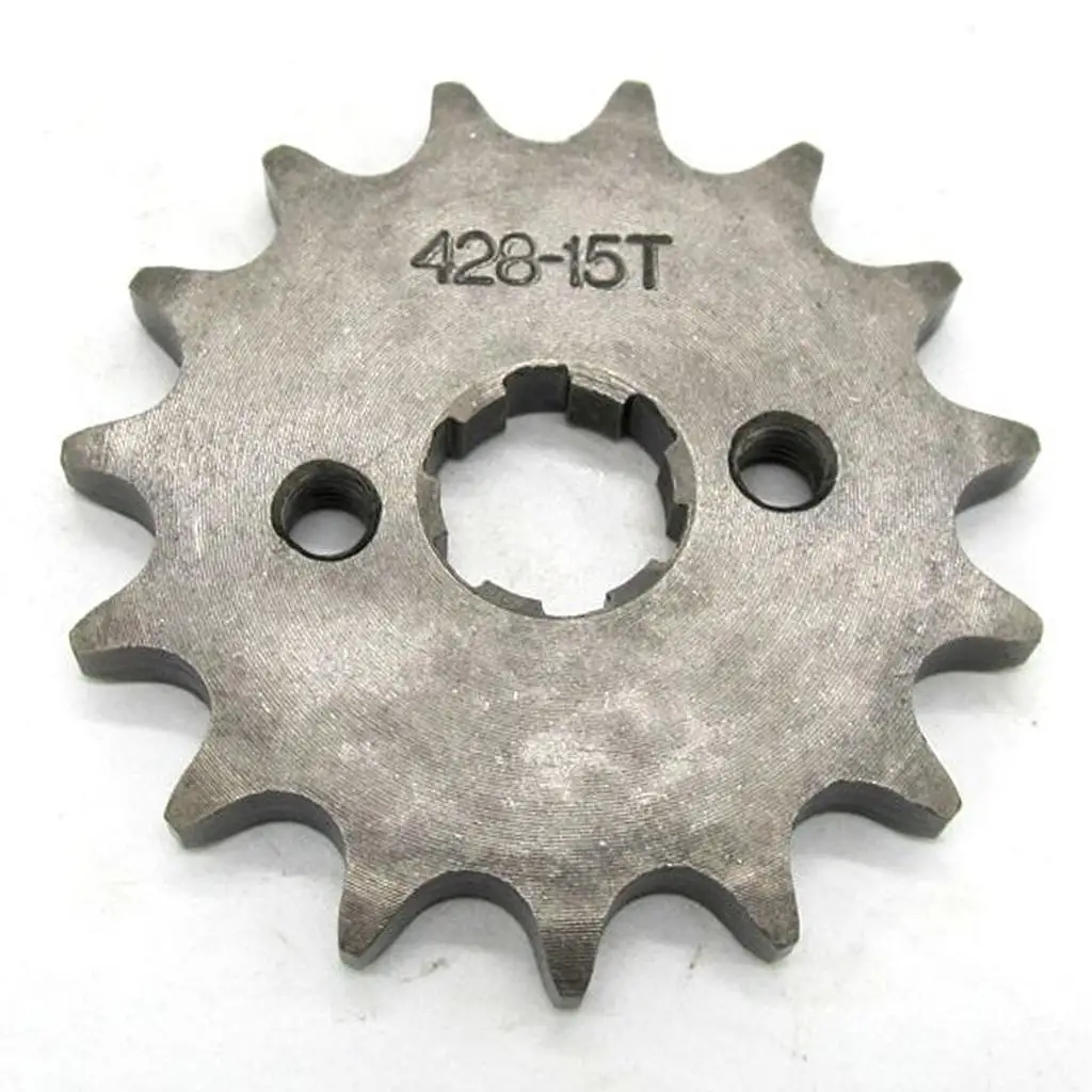 Heavy Duty 428 15T Front Chain Sprocket Pit Bike Chain Adjuster for 110cc 125cc Dirt Bike