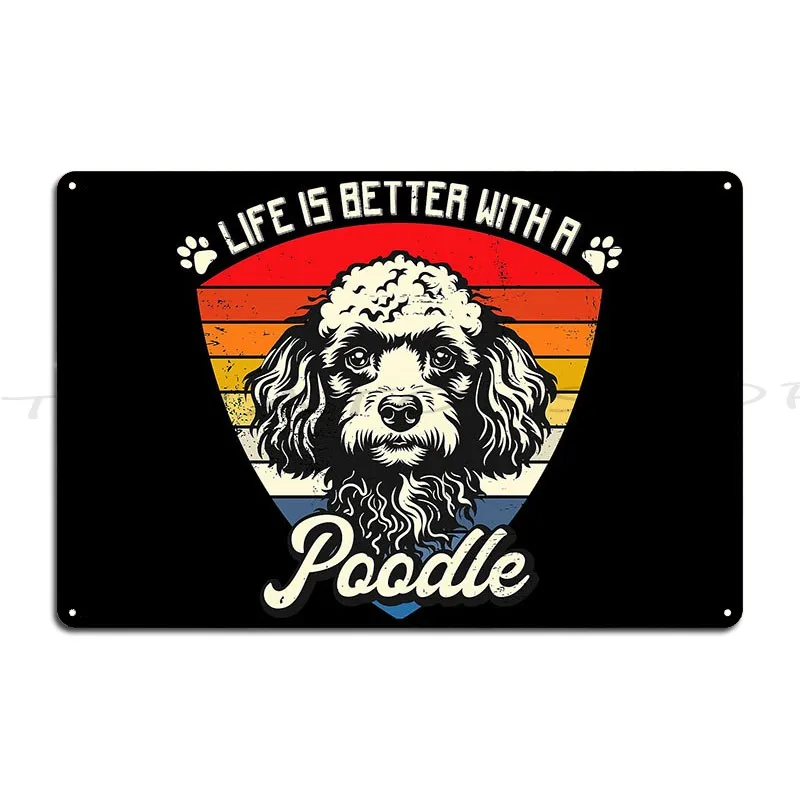 Vintage Poodle Dog Metal Plaque Plaques Cave Garage Living Room Designing Tin Sign Poster