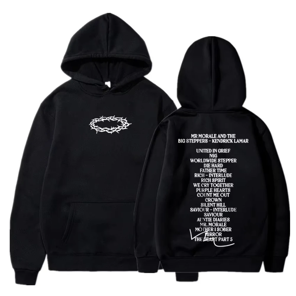 Hip hop rapper kendrick lamar moletom com capuz mr moral e os grandes steppers álbum de música impressão hoodies moletom feminino masculino streetwear