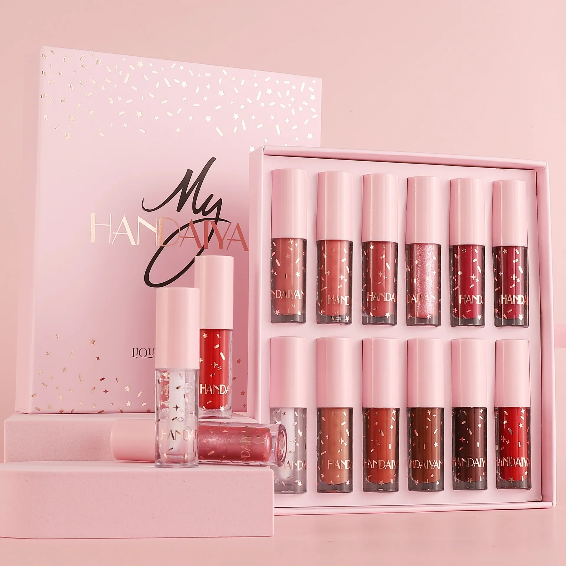 

HANDAIYAN 12 Colors Lip Gloss Liquid Matte Lipstick Set Waterproof Non-stick cup Long Lasting Cosmetics Makeup For Women