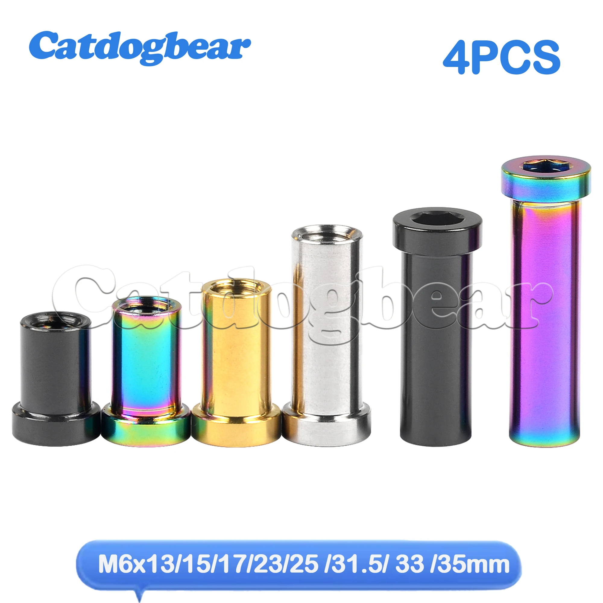 

Catdogbear 4PCS Titanium Titanium Nut 13mm /15mm /17mm /23mm /25mm /31.5mm /33mm /35mm Recessed Bike Brake Bolt Lock Clamp Nut