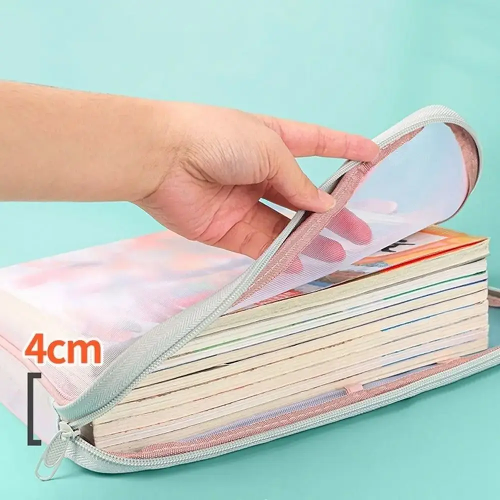 Large Capacity Test Paper Storage Bag Mesh Transparent File Pocket Multi Color Durable File Folder Bag School Office Supplies