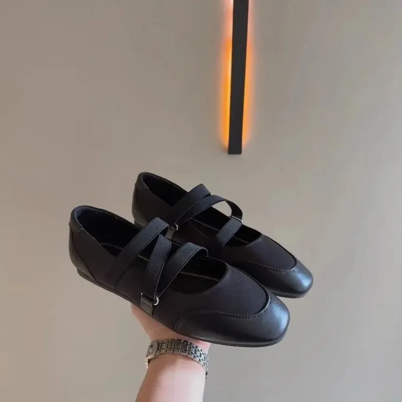 

Round-Toe Slip-On Shoes with Elastic Strap Vintage Work Pumps for Women 2026 Spring/Fall New Mary Jane Flats - Ballet-Inspired