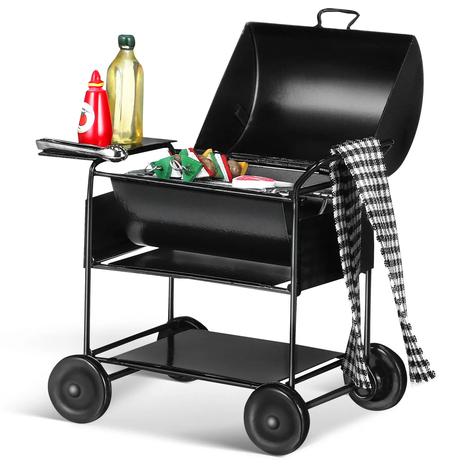 

1Set Miniature Bbq Grill Rack for Dollhouse Mini House Decoration Realistic Tiny Barbecue Grill Compact Lightweight Kitchen Prop