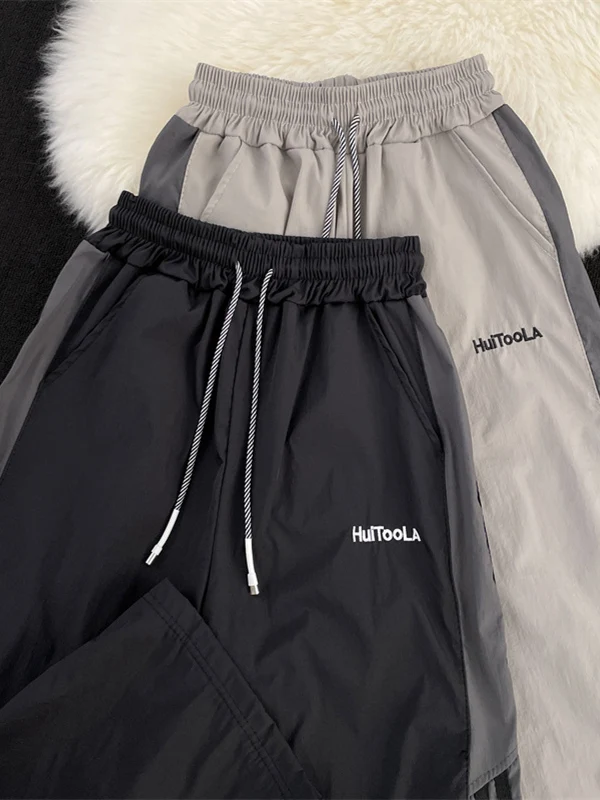 

Мужские повседневные брюки в американском стиле с полосками, летние, 2025, новые, ветрозащитные, водонепроницаемые, прямые, тонкие, модные, в городском стиле