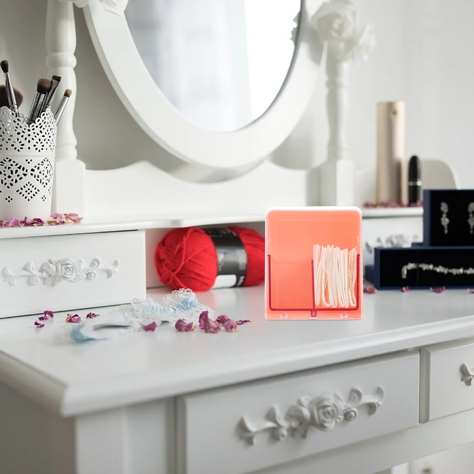 

Cotton Swab Storage Box Pad Container Swabs Case Dispenser Holder ganizer Detachable Divider Bathroom Vanity Powder Room Makeup