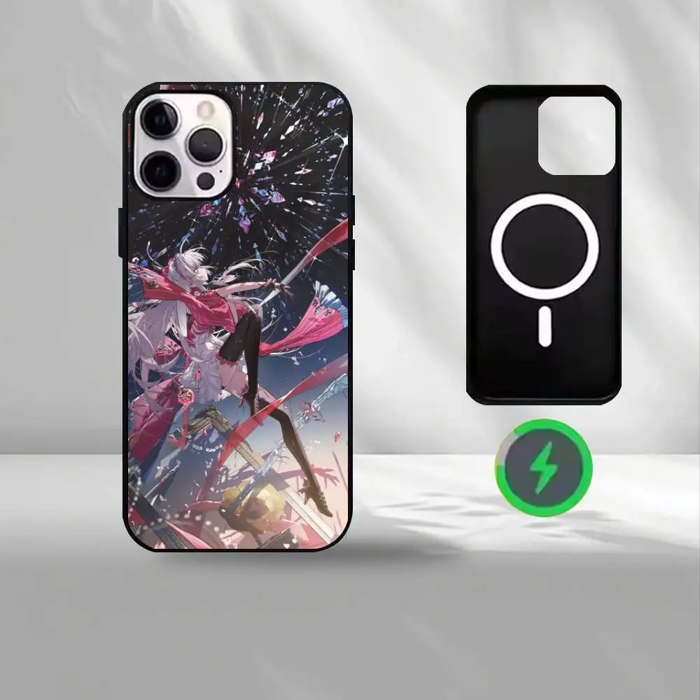 Casing Ponsel Wuthering Waves Carlotta Untuk iPhone17,16,15,14,13,12,11 Plus, Casing pelindung pengisian daya nirkabel, soft cover