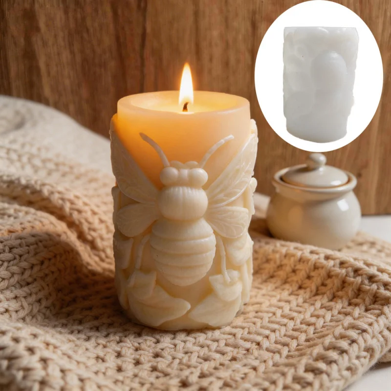 

Силиконовая форма 3D «Цилиндр-Пчела» для изготовления ароматических свечей, гипсовых поделок, декоративных изделий из гипса, форм для ароматических свечей в виде сот