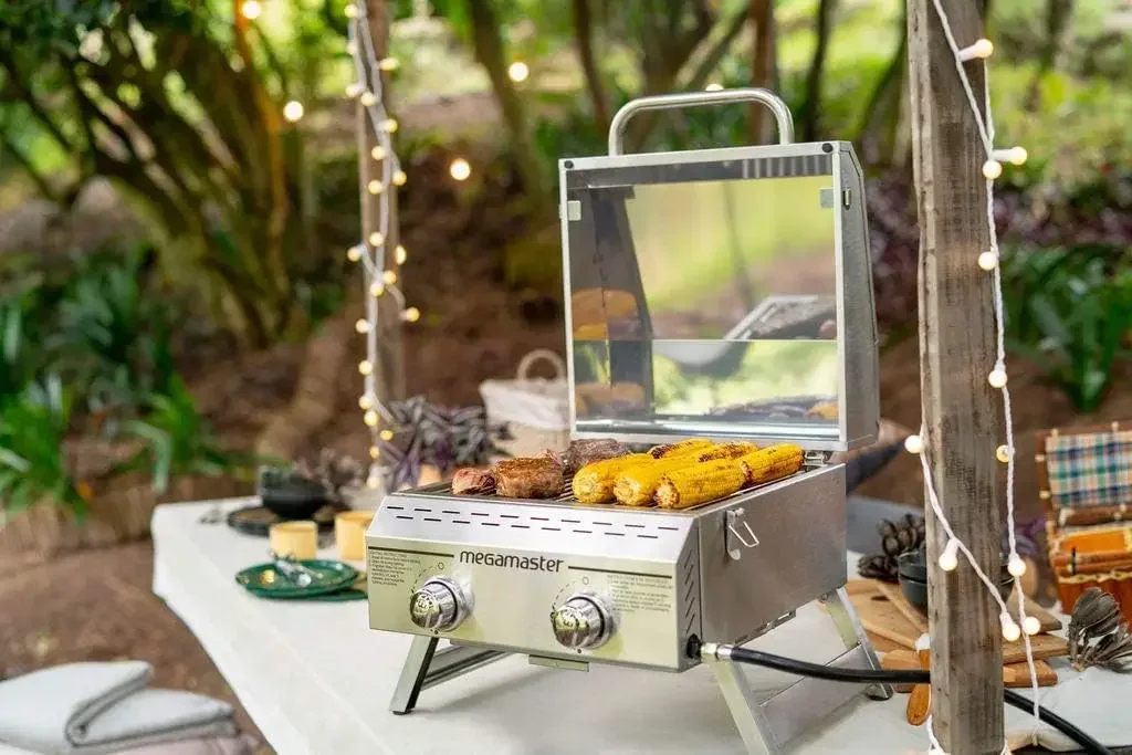 

Burner Grill, While Camping, Outdoor Kitchen, Patio Garden, Barbecue with Two Foldable legs