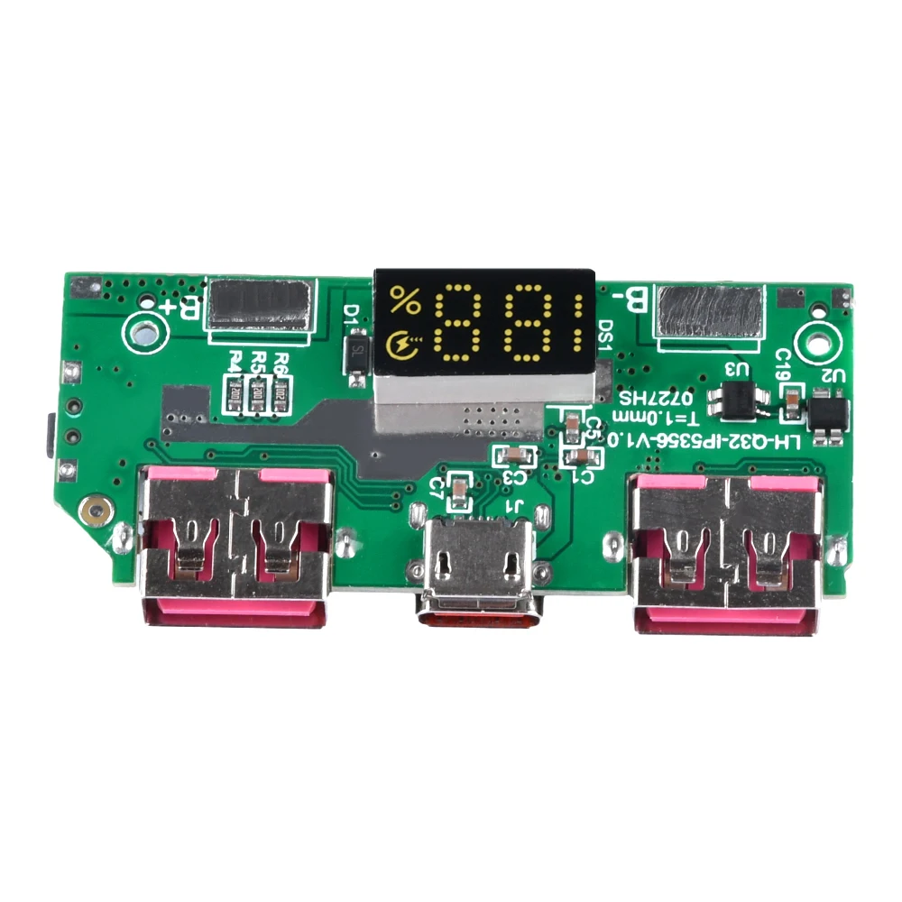 5V 3A Lithium Battery Digital Display Fast Charging Module IP5356 TYPE-C Micro USB QC3.0 2.0 PD3.0 PD2.0/AFC/FCP