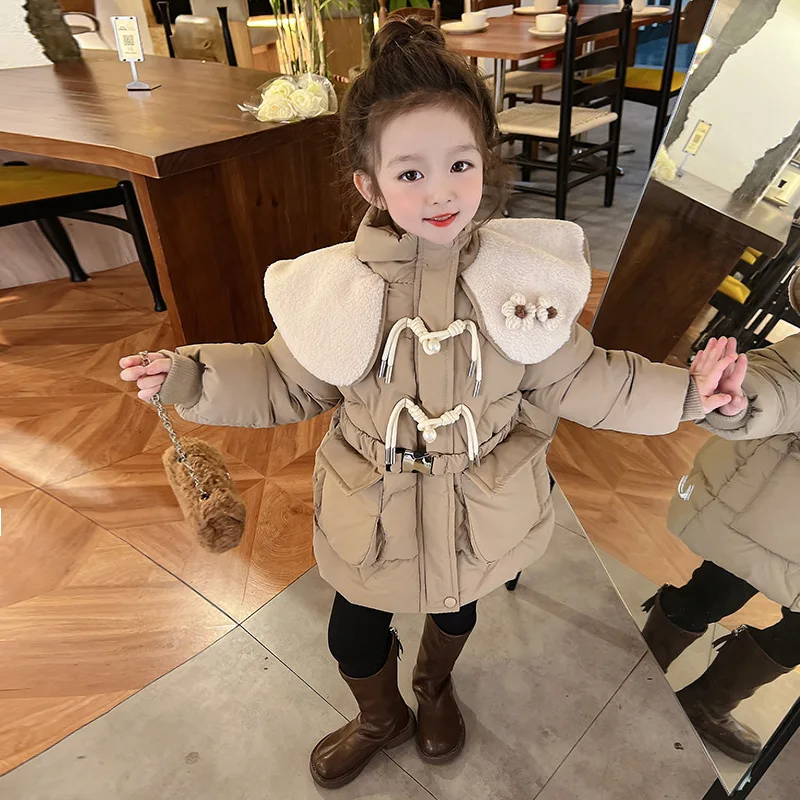 

Girls Cotton Jacket 2023 New Thickened Winter Autumn and Winter Clothing Baby Girl Cotton Jacket Childrens Down Jacket