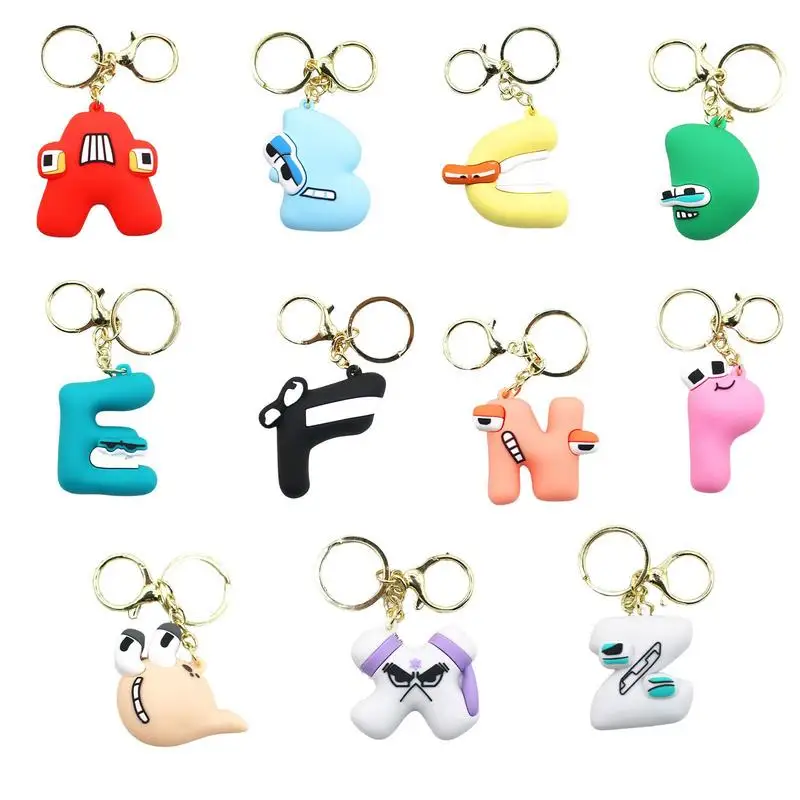 Cute Alphabet Letter A-Z Legend Figure Pendant High-quality Plush Keychain Cute Backpack Accessories Keychain For Gilrs Boys