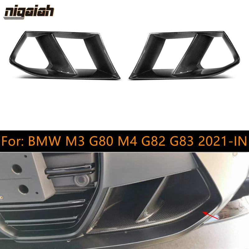 Dry Carbon Fiber Front bumper Air Vent Splitter For BMW G80 G82 G83 M3 M4 2021-IN MP Style Fender Side Vent Trim