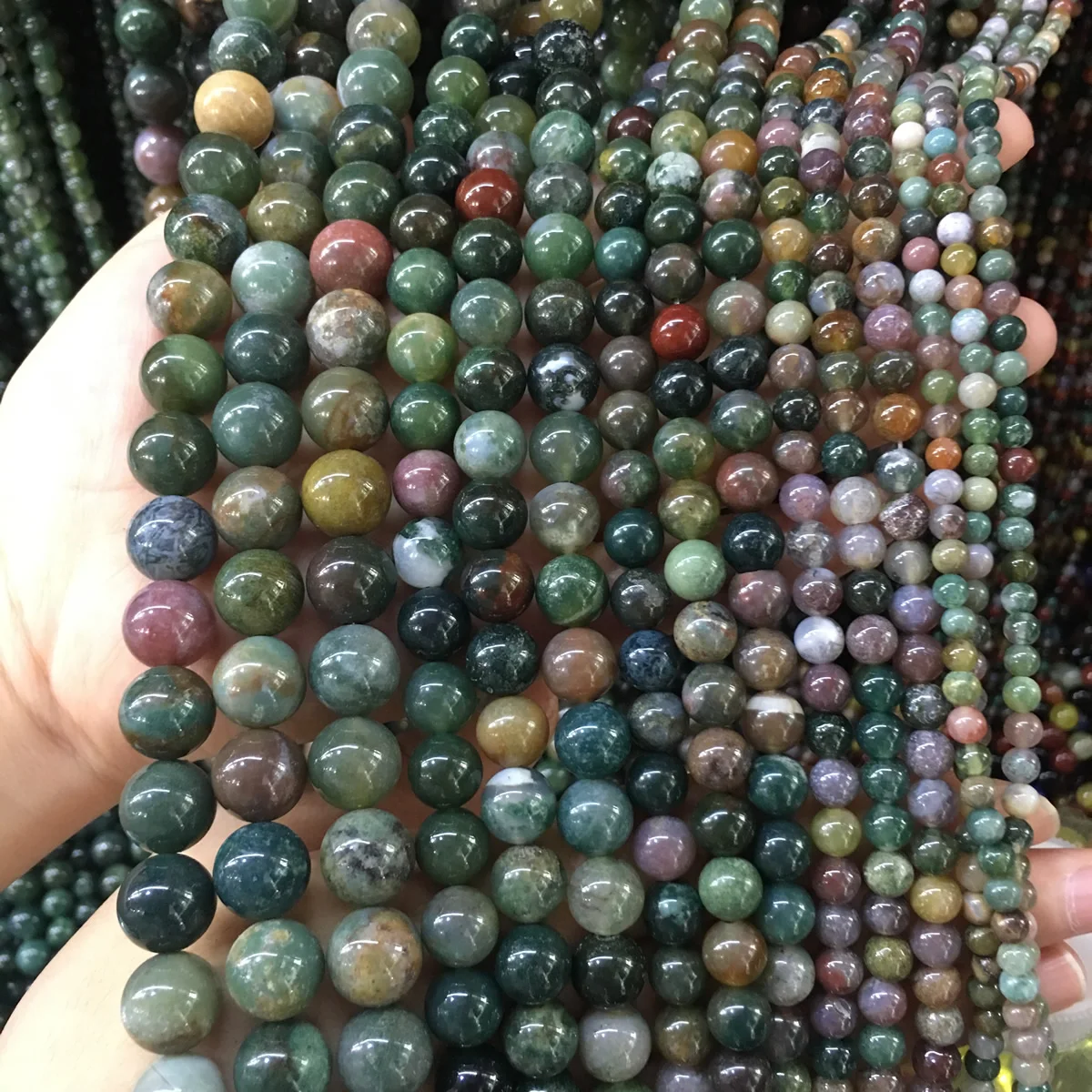 Natural Stone Beads Indian Agat Stone 4/6/8/10/12mm Fashion Jewelry Loose Beads for Jewelry Making Necklace DIY Bracelet