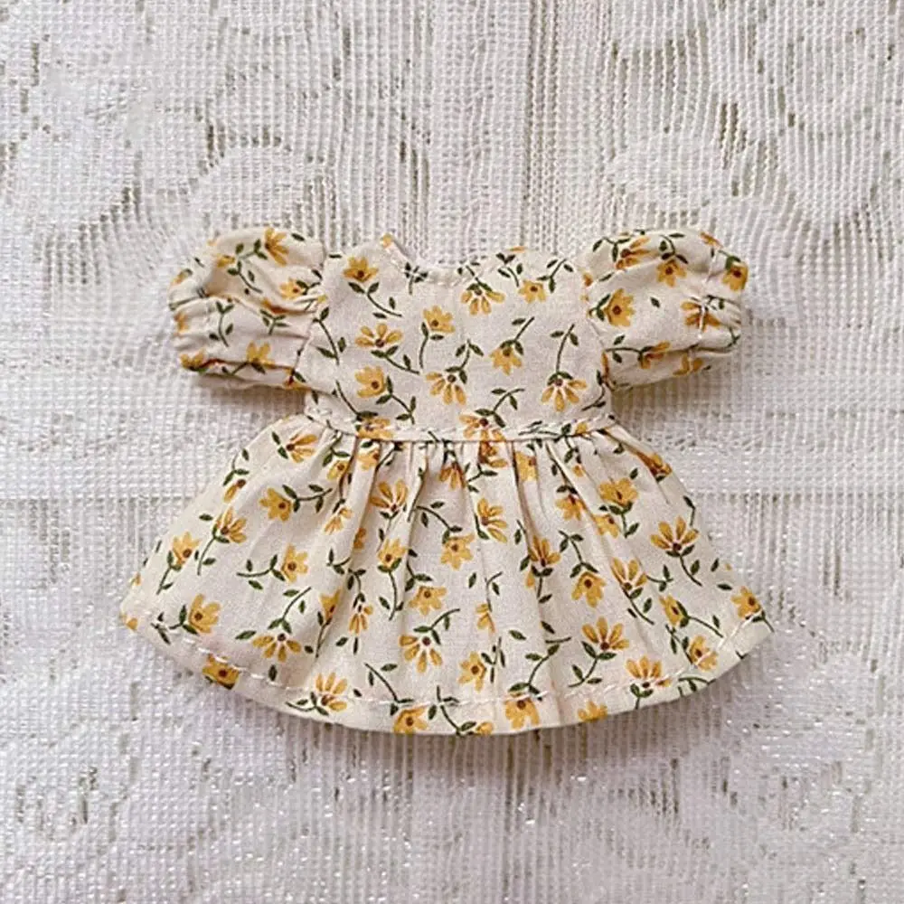 

Handmade Printed Dresses Fashion Lotus Leaf Sleeve Doll Clothes Skirt Accessories Multi-styles DIY Doll Clothes