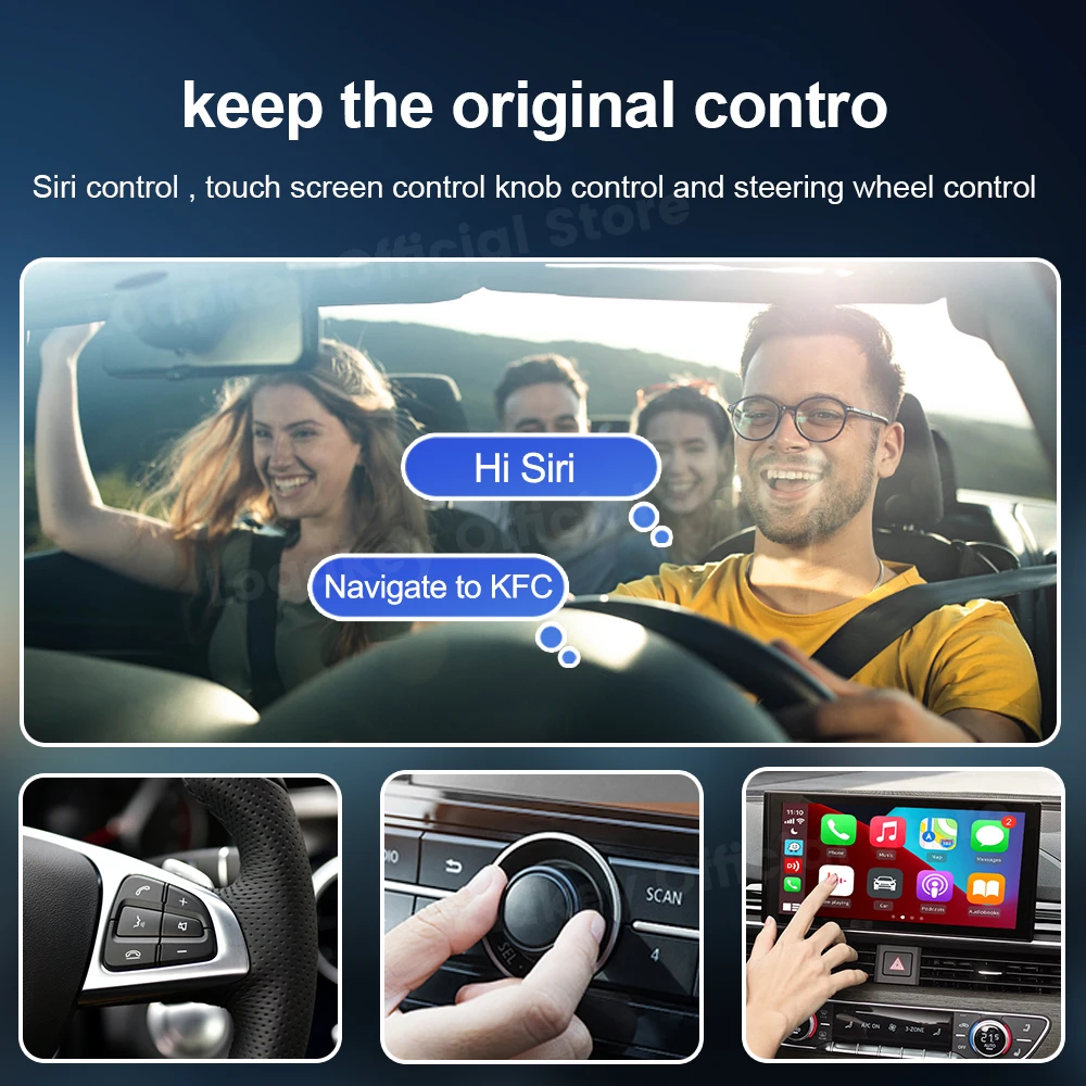 CarlinKit-CarPlay inalámbrico para coche, dispositivo con Android, Youtube, Spotify, para Audi, Golf, Peugeot, Mercedes y volkswagen, 5,0 y 4,0