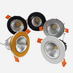 Dimmable Recessed COB LED Downlights 5W 7W 9W 12W 15W 18W LED Ceiling Lamps AC85~265V LED Ceiling Spot Lights Indoor Lighting