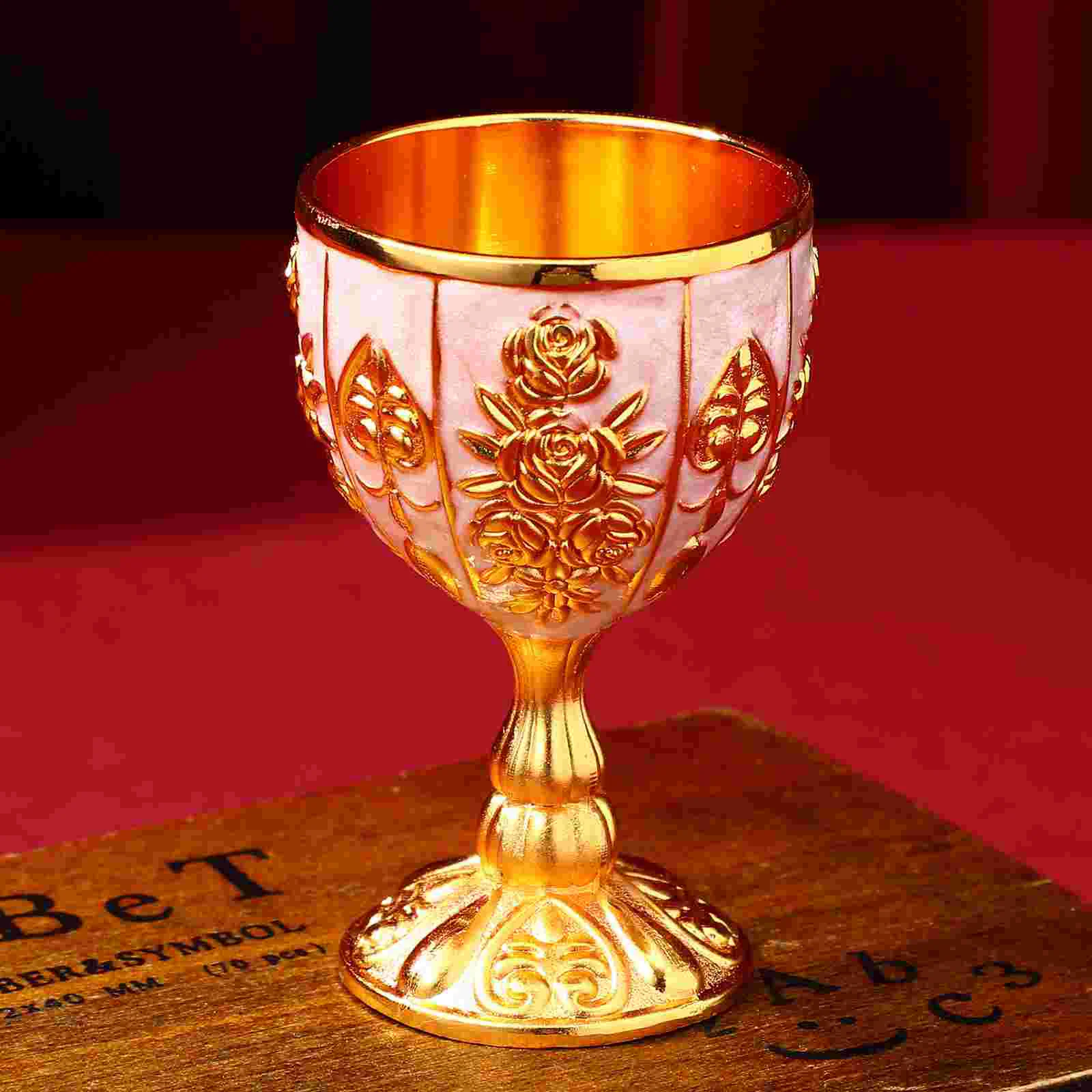 European High-end Glass Glasses Cocktail Cup Delicate Collection Zinc Alloy Style Goblet Metal Decor Decorative