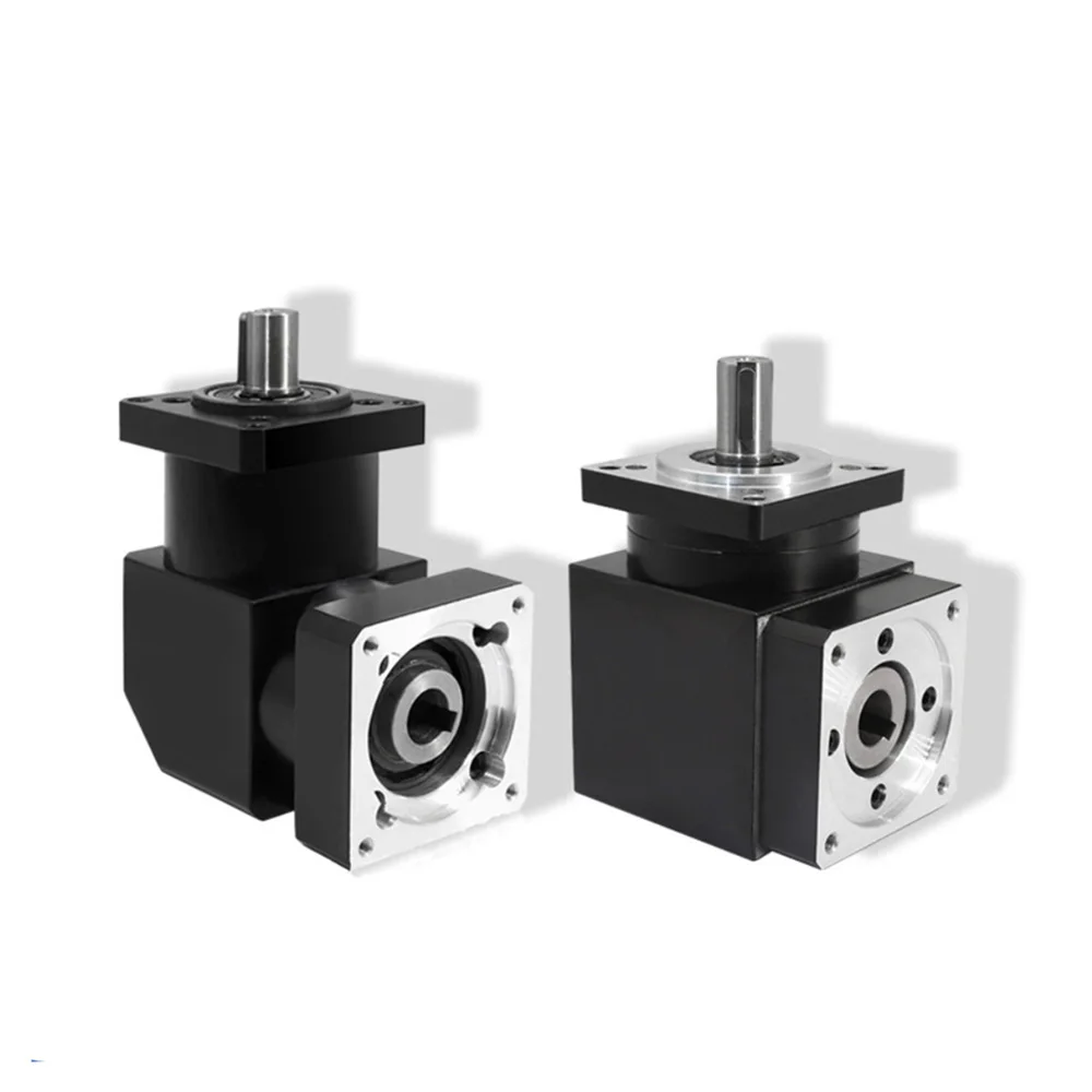 90 degree right angle planetary gearbox gear reducer flange installation high efficiency 95% 3-200 speed ratio hollow shaft