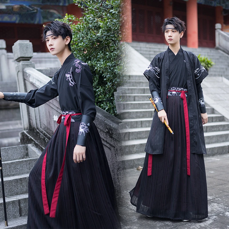 

Ancient Chinese Hanfu Dress Halloween Cosplay Costume Party Dress Tang Suit Traditional Classical Tang Dynasty Swordsman Robe