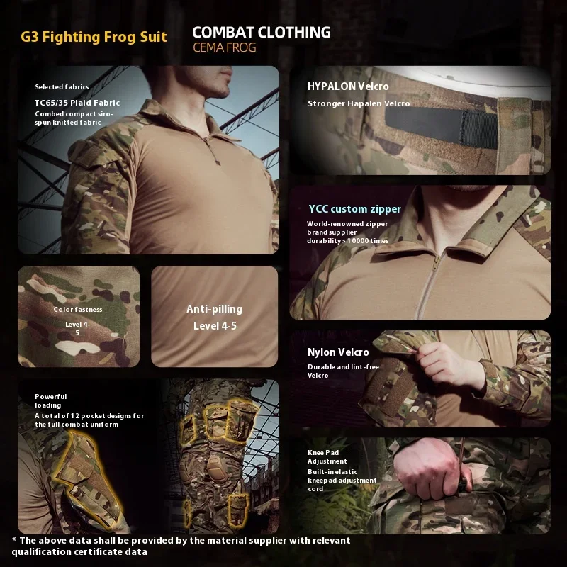 High quality G3 combat frog suit top cp camouflage outdoor military fan combat suit