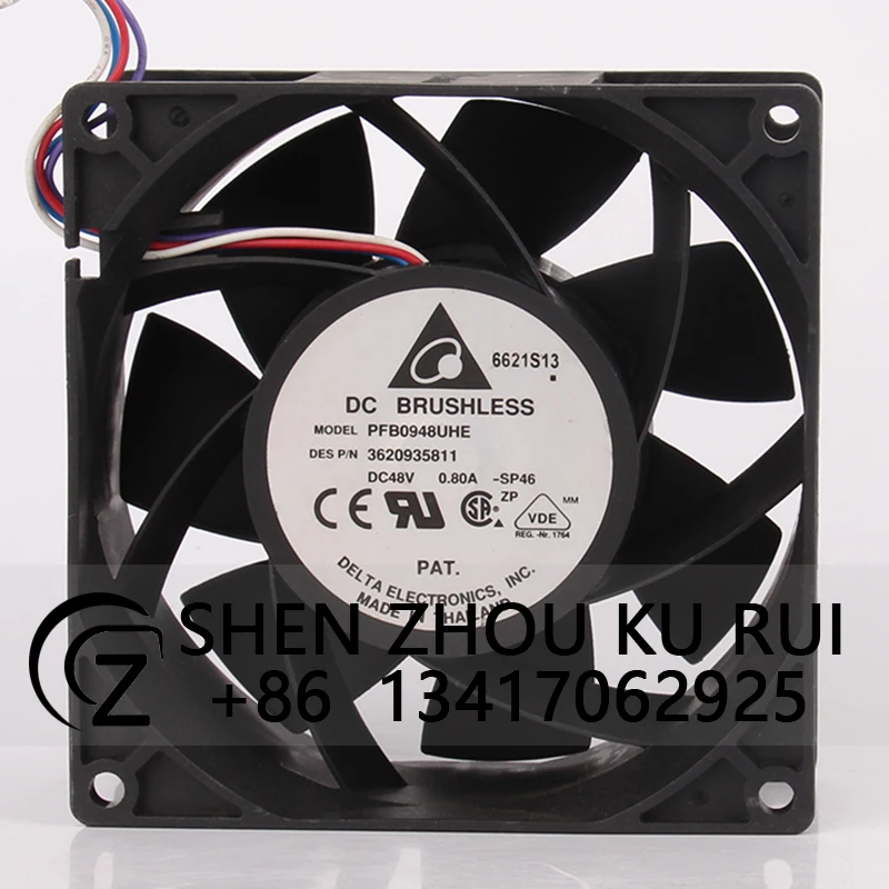 PFB0948UHE Case Cooling Fan for DELTA DC48V 0.8a 90X90X38MM 9CM 9038MM Server Large Air Volume 4-wire PWM Fan