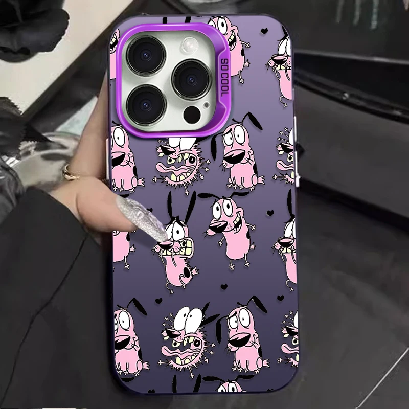 حافظة لهاتف سامسونج جالاكسي S26 S25 S24 S23 S22 S21 S20 FE Ultra Edge Plus 4G 5G الشجاعة Cowardlys Dog غطاء مضاد للسقوط غير لامع