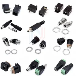 10Pcs DC Power Supply Male And Female Plug Socket DC-005/DC002/DC022/DC023/DC025/DC099 Connector 5.5-2.1/2.5mm/1.35mm/1.7mm