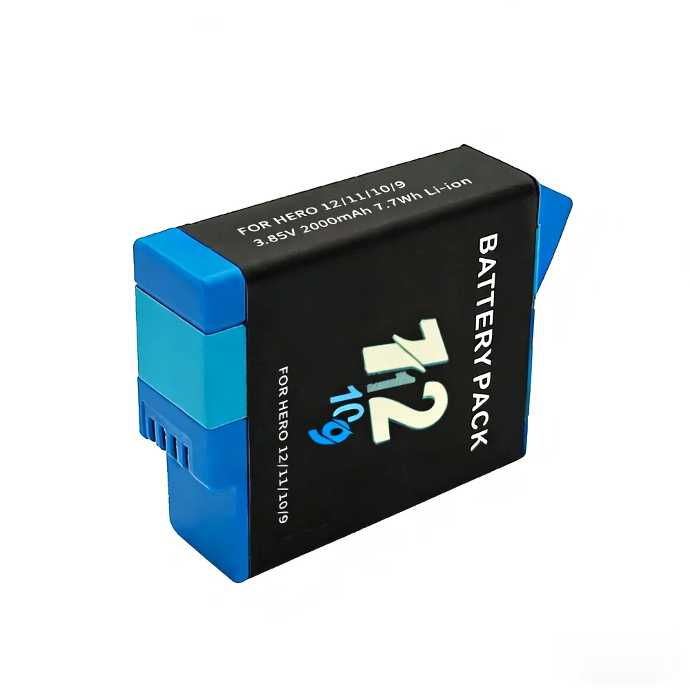 2000mAh Battery for GoPro Hero 10 +LCD 3-Slots Charger with Type-C Port for GoPro Hero 9 Go Pro 10 Hero 11 12 Sport Cameras