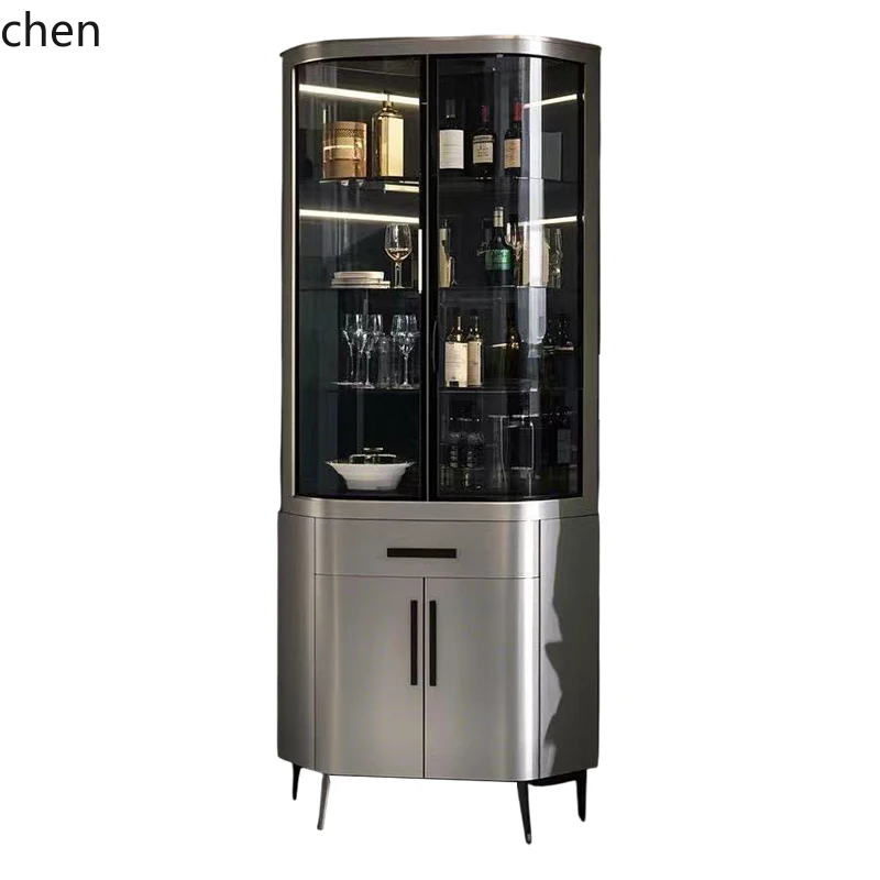 HXL solid wood corner cabinet modern simple glass living room luxury corner cabinet
